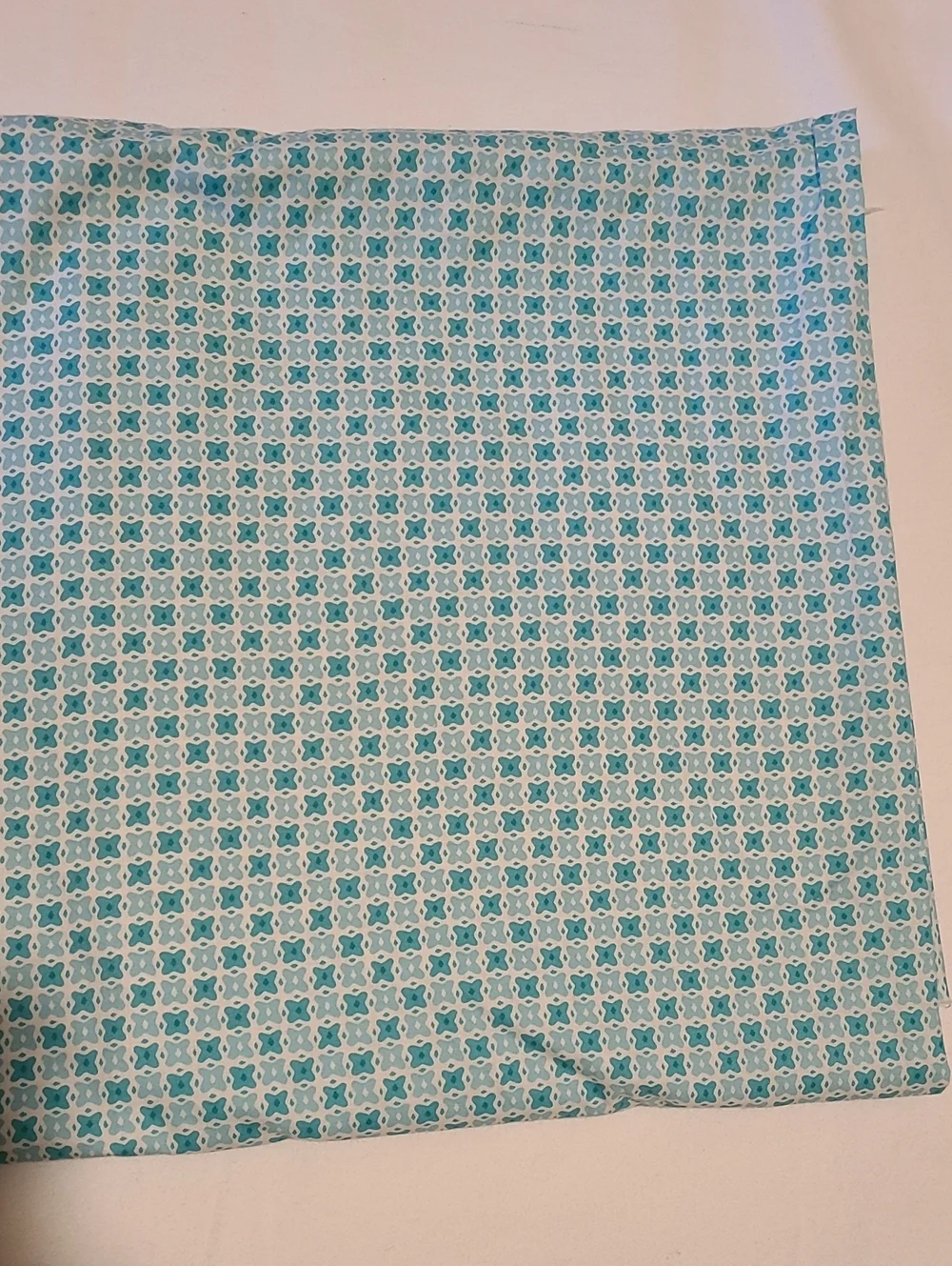 Fabric Abstract Flower Teal White Quilting Sewing Crafting Over Classic Cottons